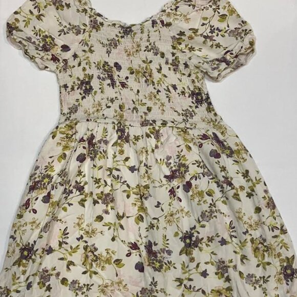 Art Class Sundress Girls Short Dress Puff Sleeves Flowers Size M(7-8) - Picture 1 of 4